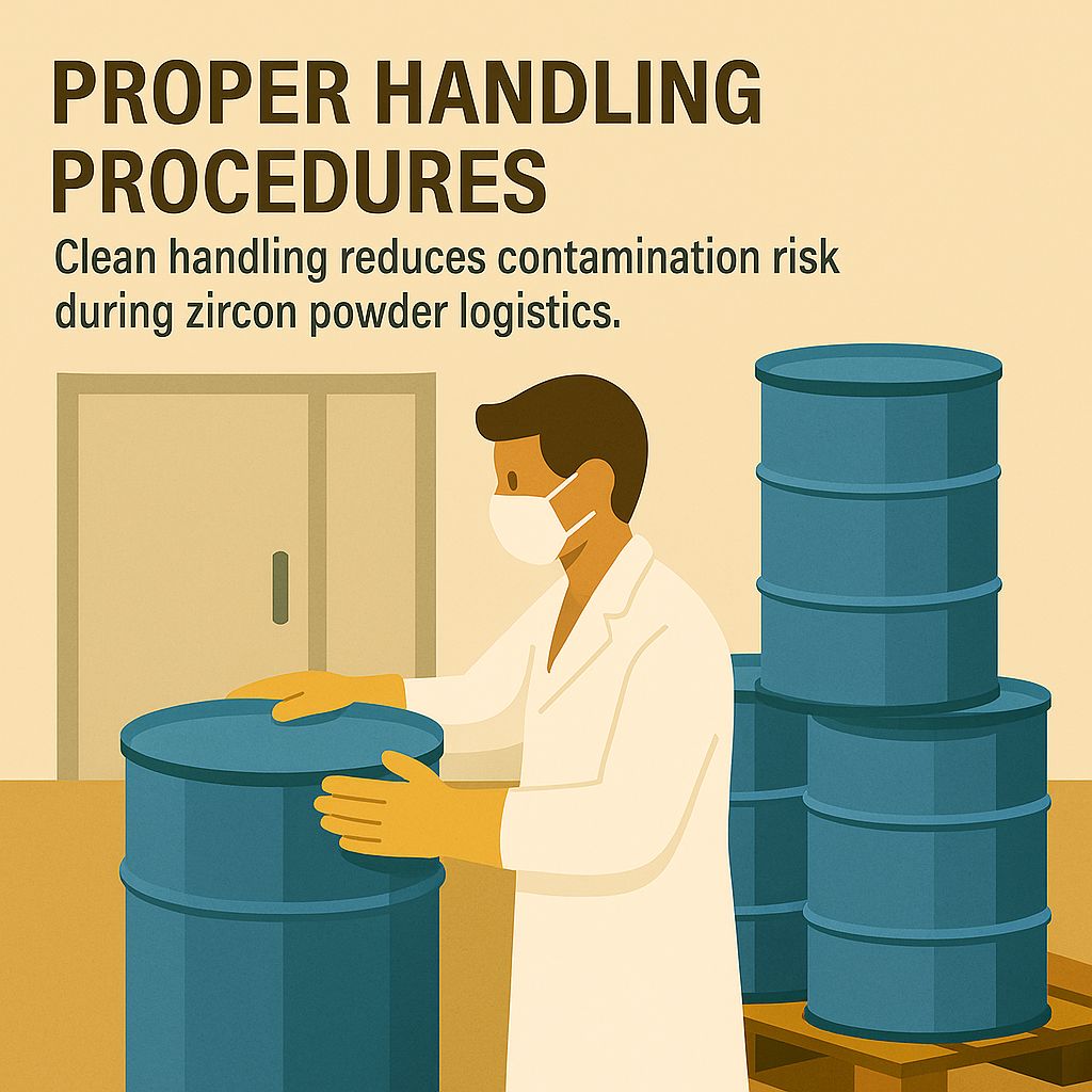 Implementing clean handling protocols minimizes the risk of contaminating zircon powder during logistics.