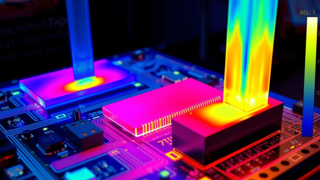 Visual showing ceramic substrates using zirconium silicate under infrared thermal tests.