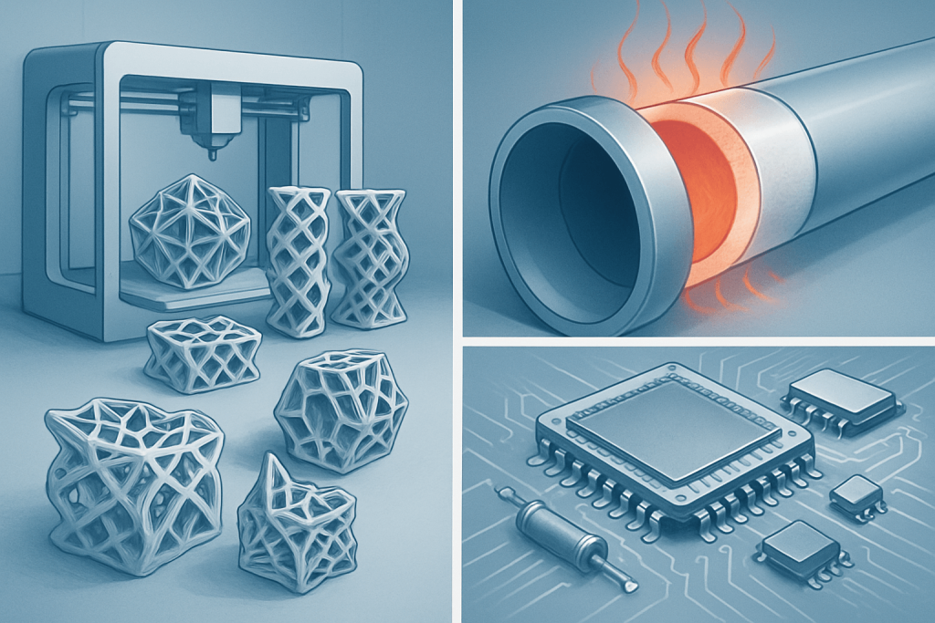 Comprehensive diagram illustrating various applications of zirconium silicate across different ceramic manufacturing sectors