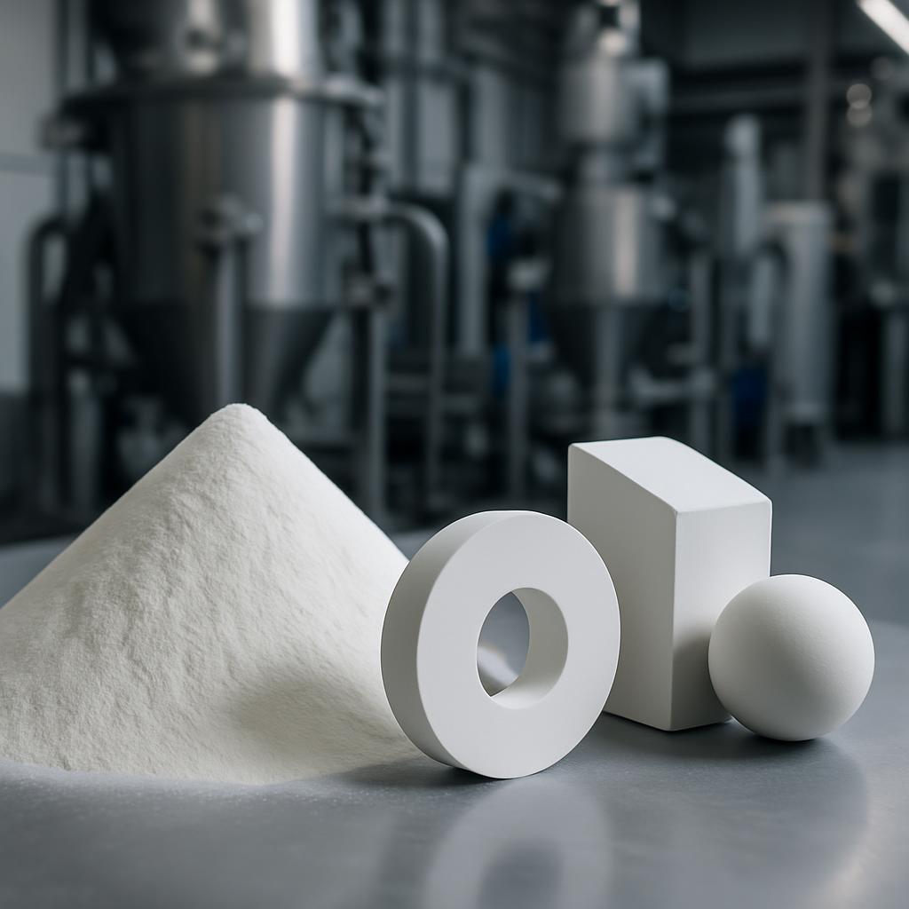 Premium zirconium silicate materials in manufacturing setting