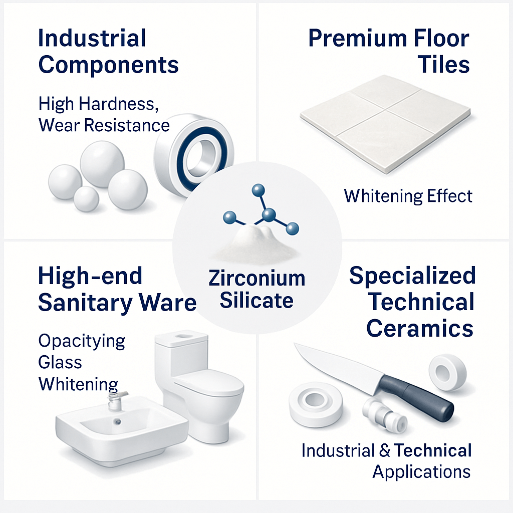 Advanced 3D-printed ceramic components utilizing zirconium silicate for superior thermal stability in high-temperature applications