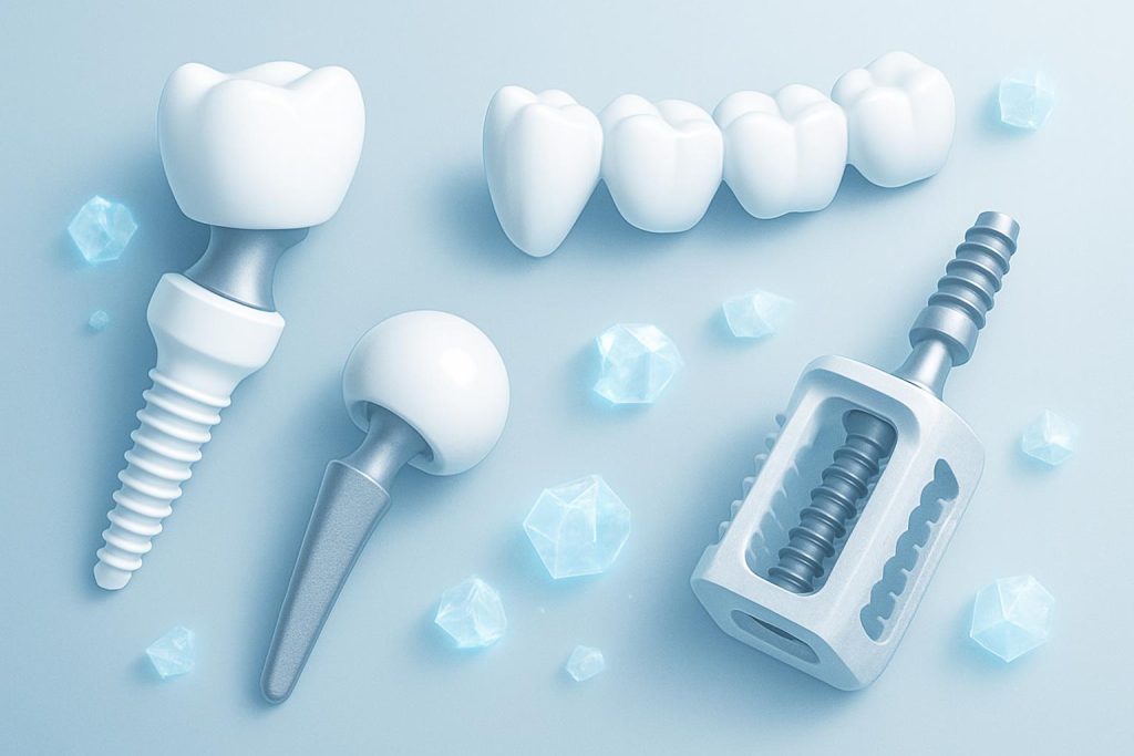 Zirconium silicate applications in dental and medical implant technologies