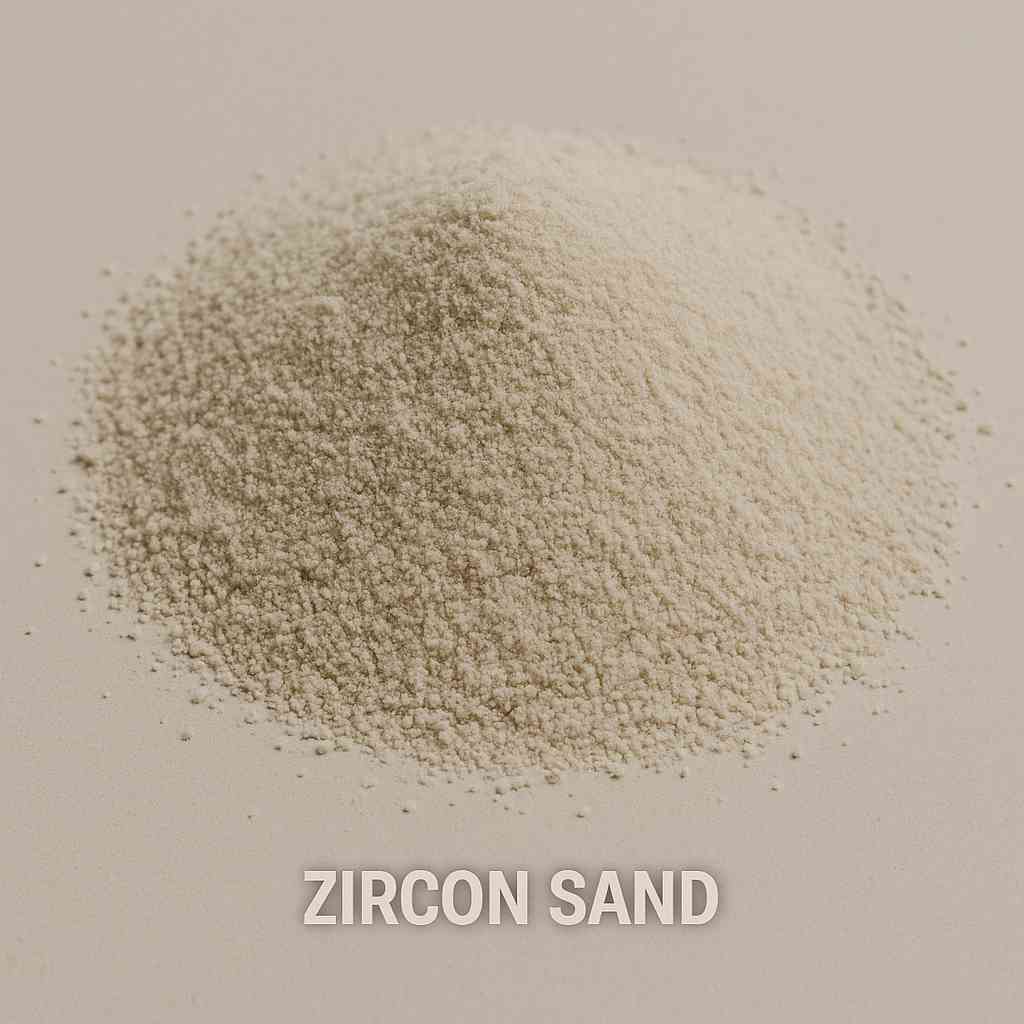 Close-up of zircon sand grains in a small pile for ceramic use.
