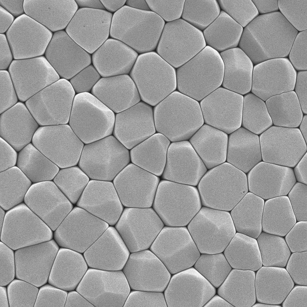 Microscopic image showing optimal zirconia grain structure with uniform distribution and minimal porosity