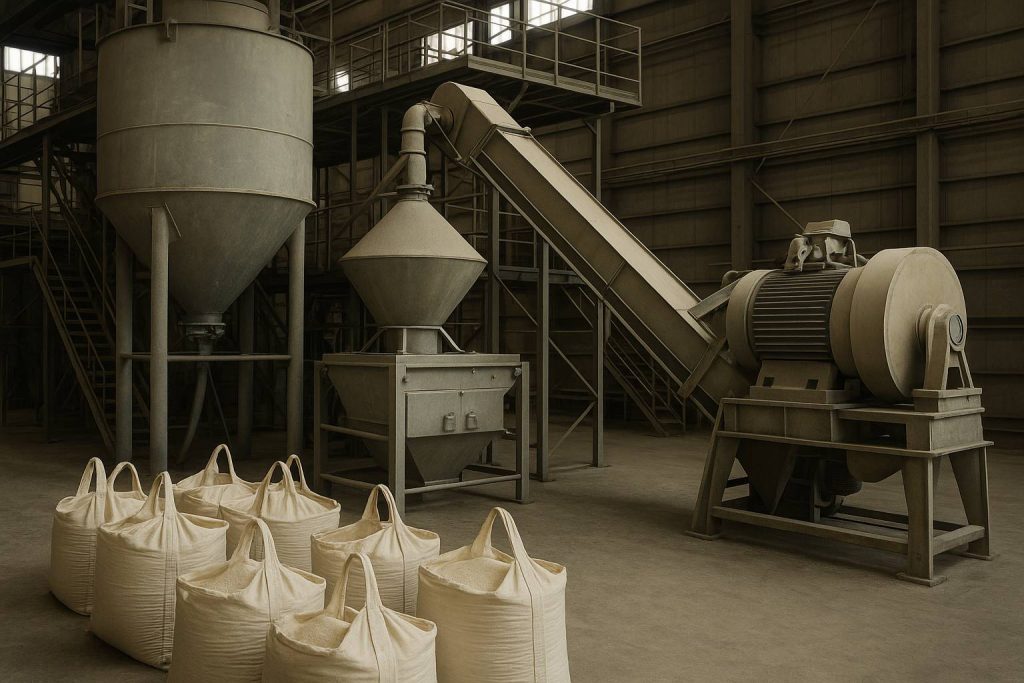 Image of industrial zircon powder production