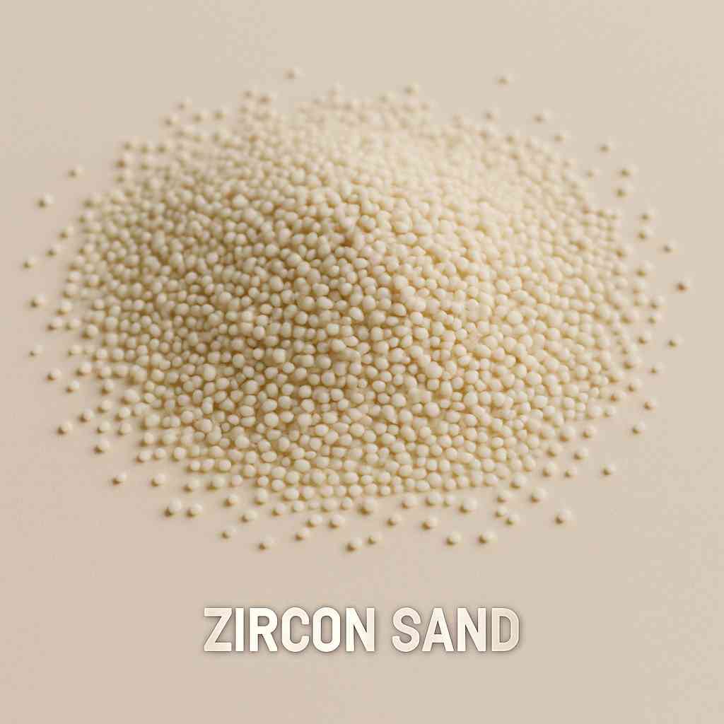 Close-up of zircon sand grains in a small pile for ceramic use.