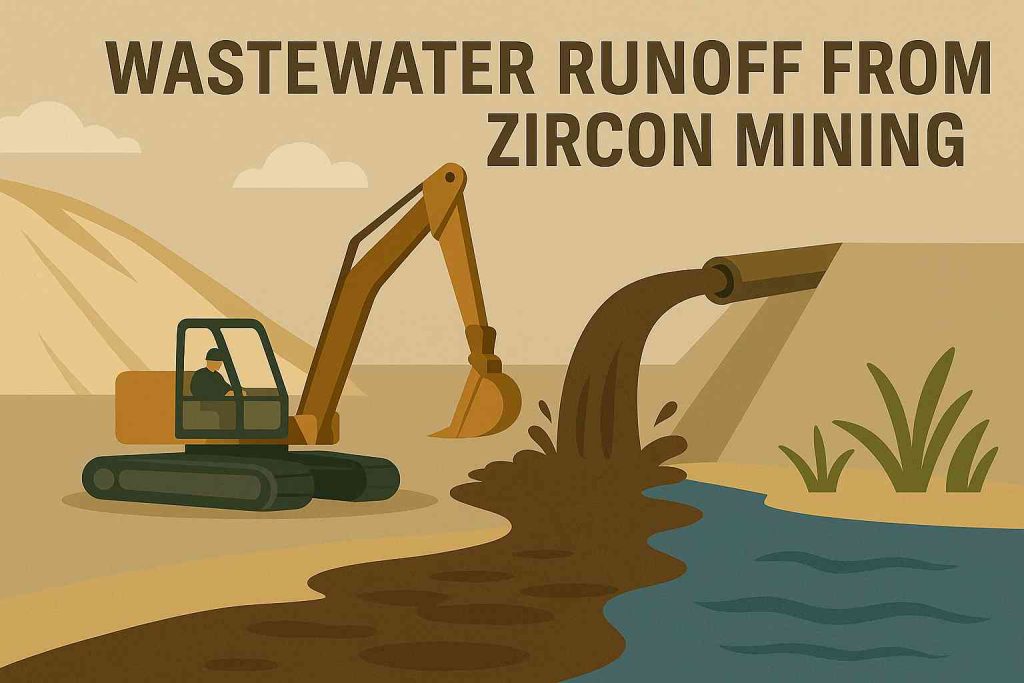 Illustration of post-mining land restoration and water monitoring