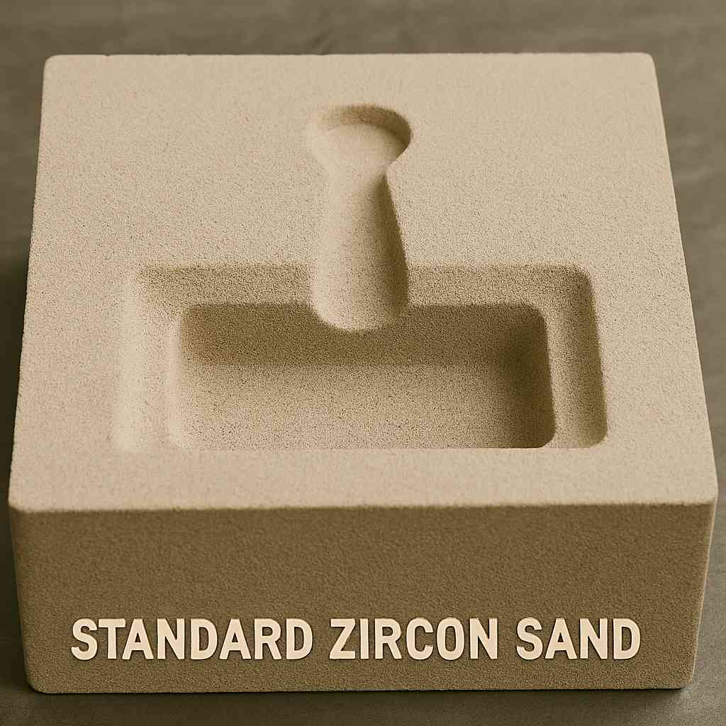 Sand mold made with standard zircon sand for basic casting.
