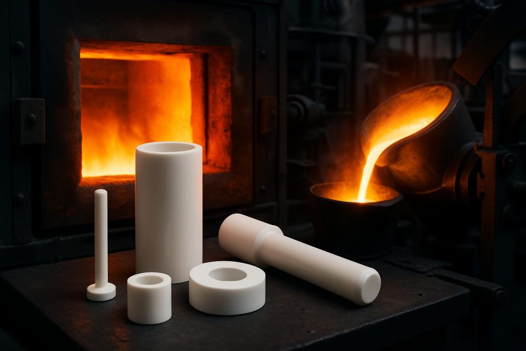 Zirconia components in high-temperature industrial applications