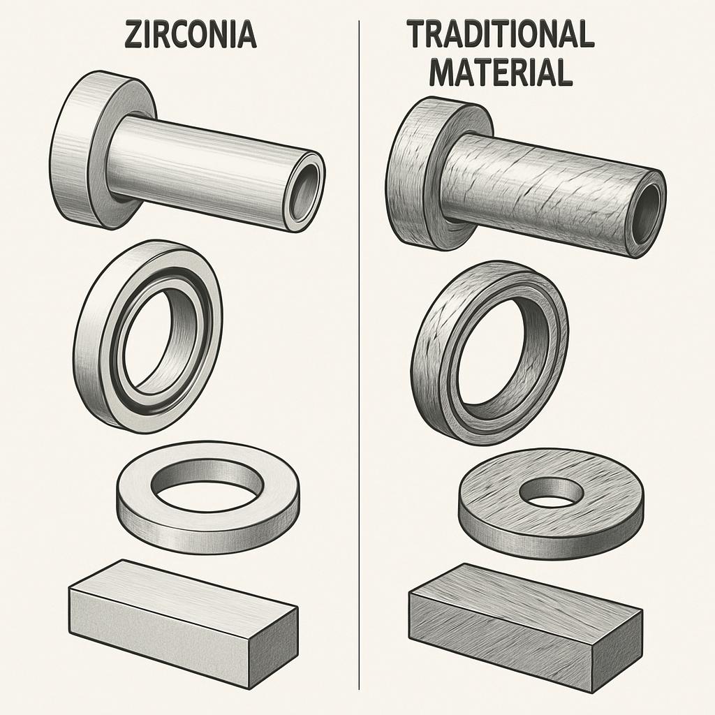 Wear resistance comparison of zirconia materials in industrial applications