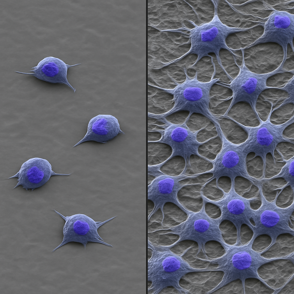 Microscopic comparison of cell attachment and growth on modified vs unmodified zirconia surfaces