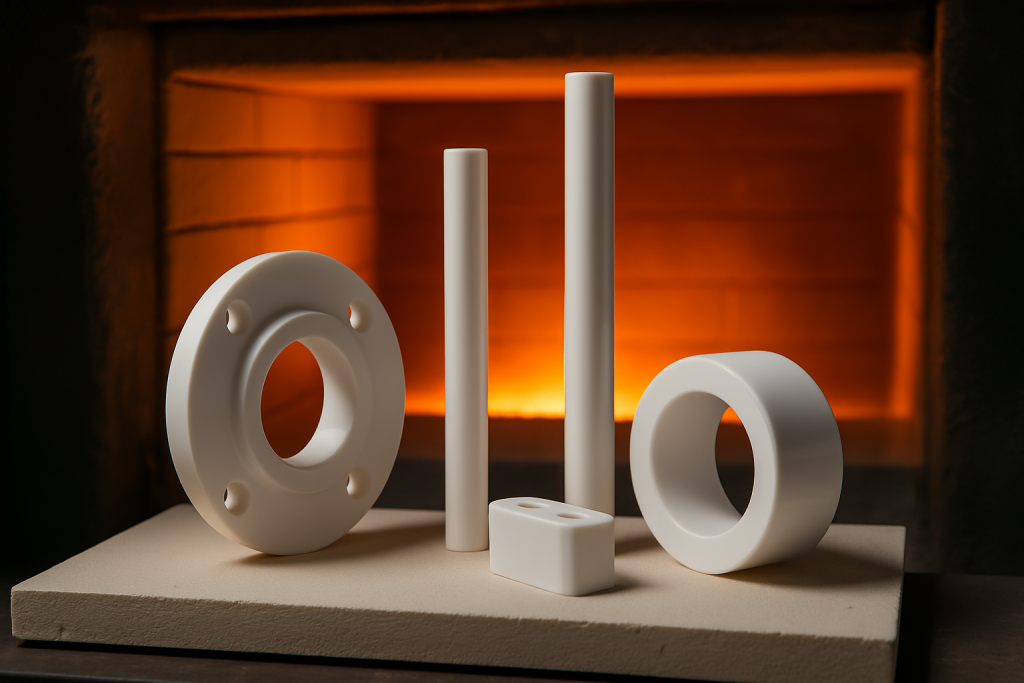 Zirconia ceramic components in a high-temperature industrial furnace