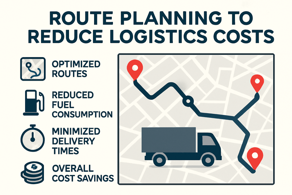 This image showcases the importance of route planning in reducing logistics costs effectively.