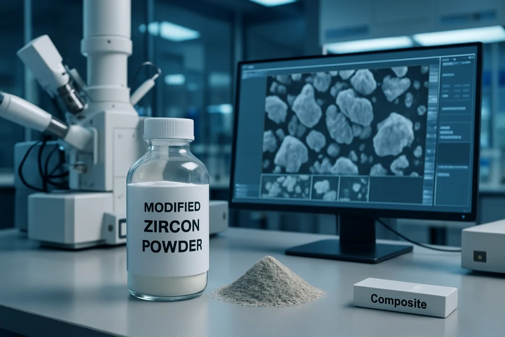 Laboratory instruments for evaluating modified zircon powder and composites Zircon Powder Evaluation Techniques