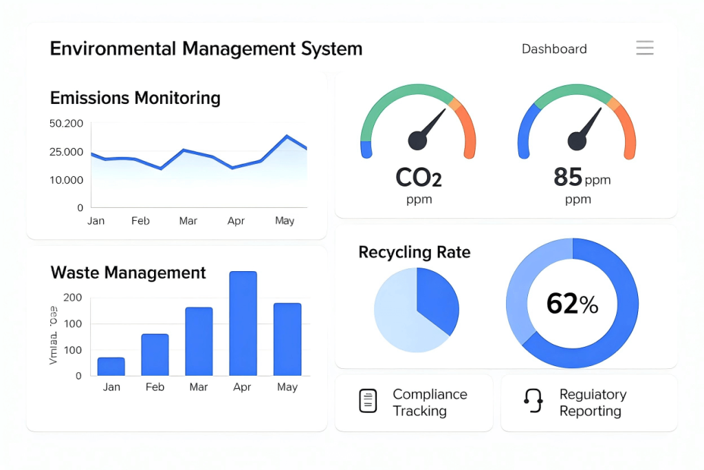 Environmental management software display