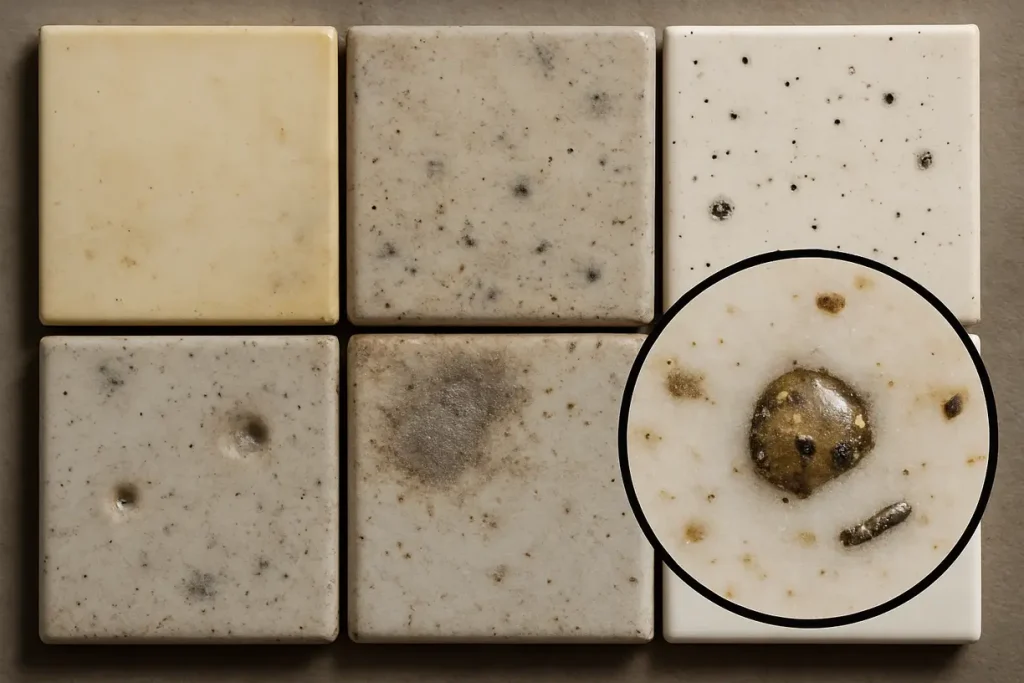 Ceramic tiles affected by impurities