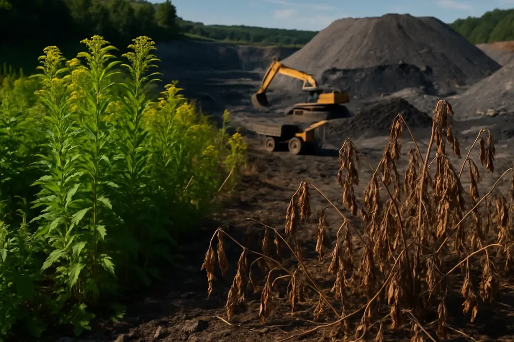 Local flora affected by mining
