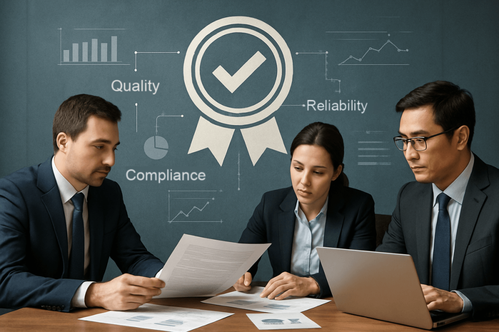 This image illustrates the importance of supplier certification standards in procurement.