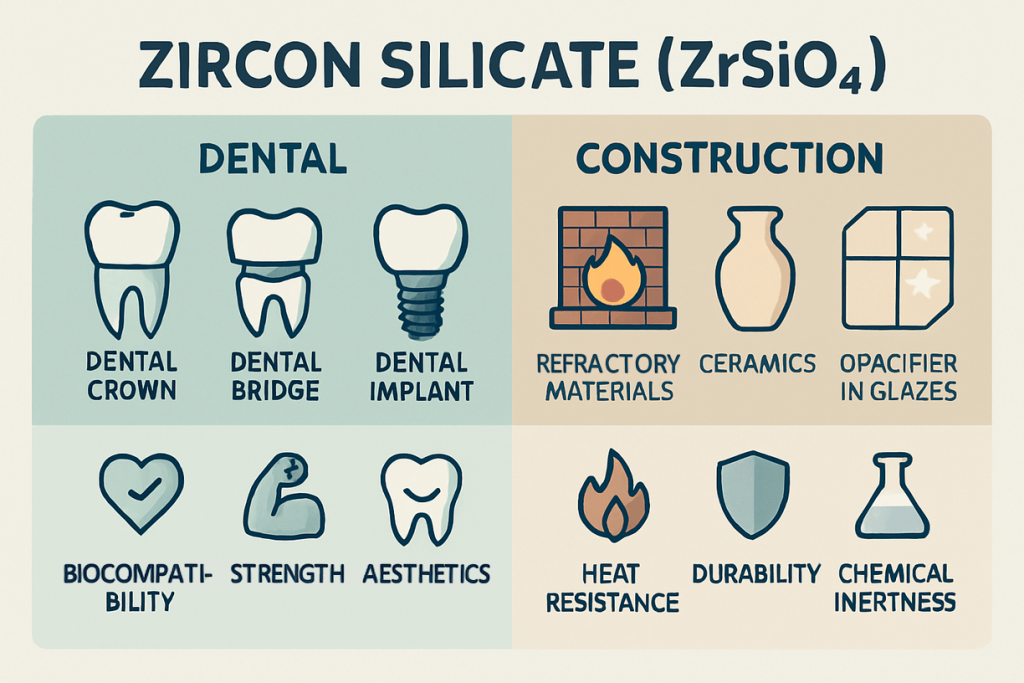 Zirconium silicate in applications