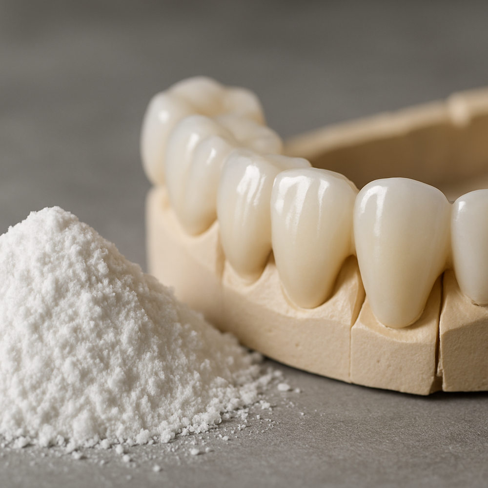 Zirconia powder is essential in creating strong and aesthetic dental restorations.