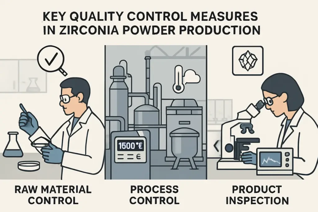 Quality control measures in zirconia powder production