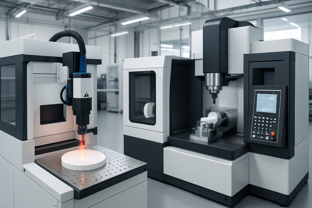 This image represents the state-of-the-art machinery used in zirconia processing, showcasing advanced manufacturing capabilities.