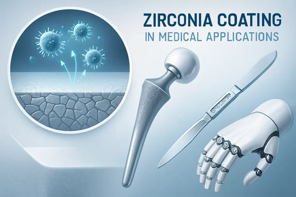 This image depicts the surface characteristics of zirconia, highlighting the importance of coatings in medical applications.