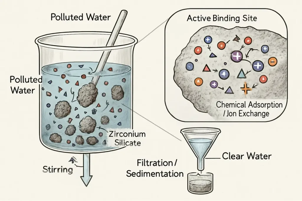 Adsorption Process of Zirconium Silicate