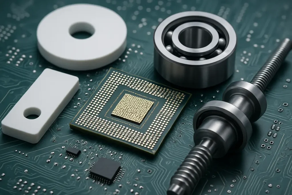 This image showcases the use of zirconium silicate in advanced manufacturing and electronic applications.