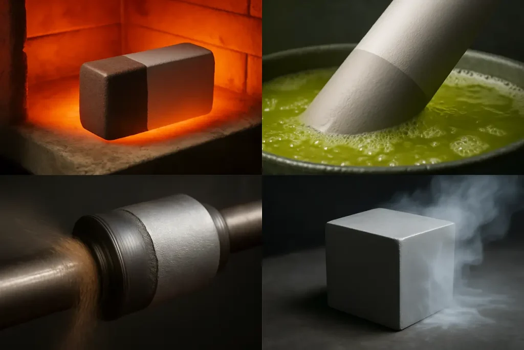 This image depicts recent innovations in zirconium silicate coatings, showcasing advanced applications in challenging environments.