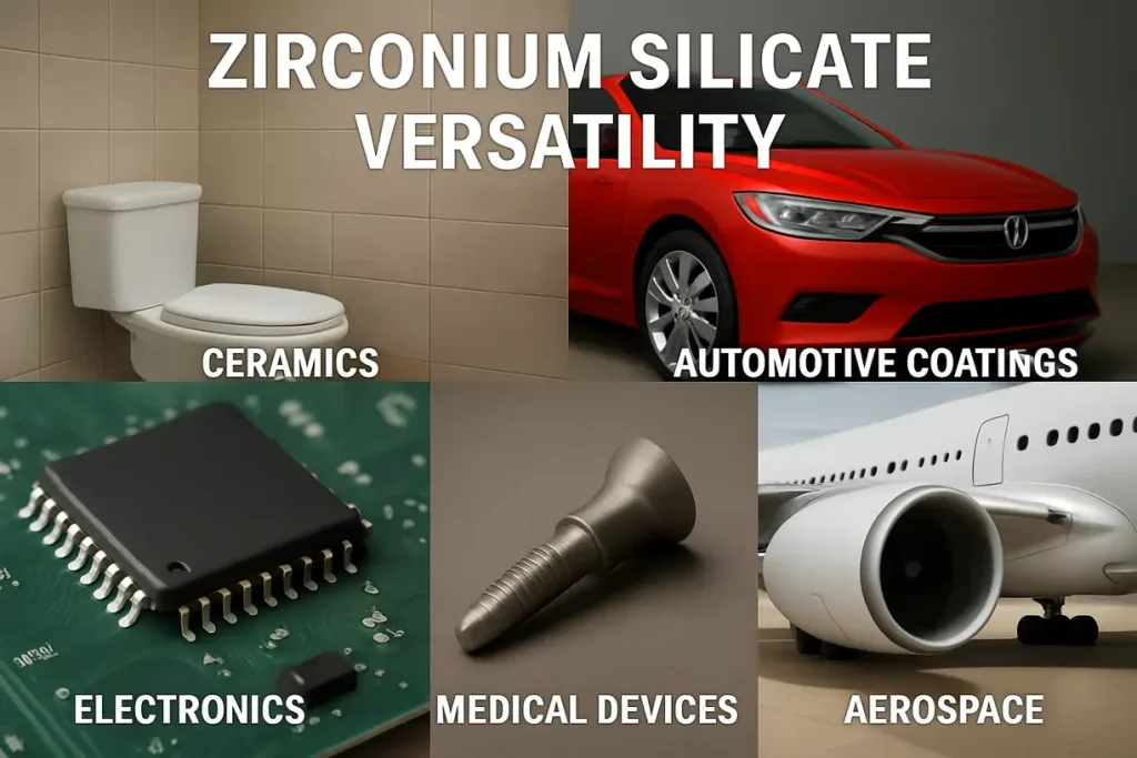 Image of zirconium silicate products in various applications
