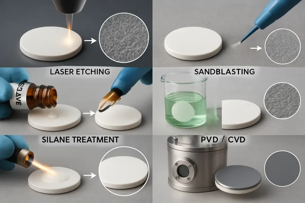 Surface treatment of zirconium silicate