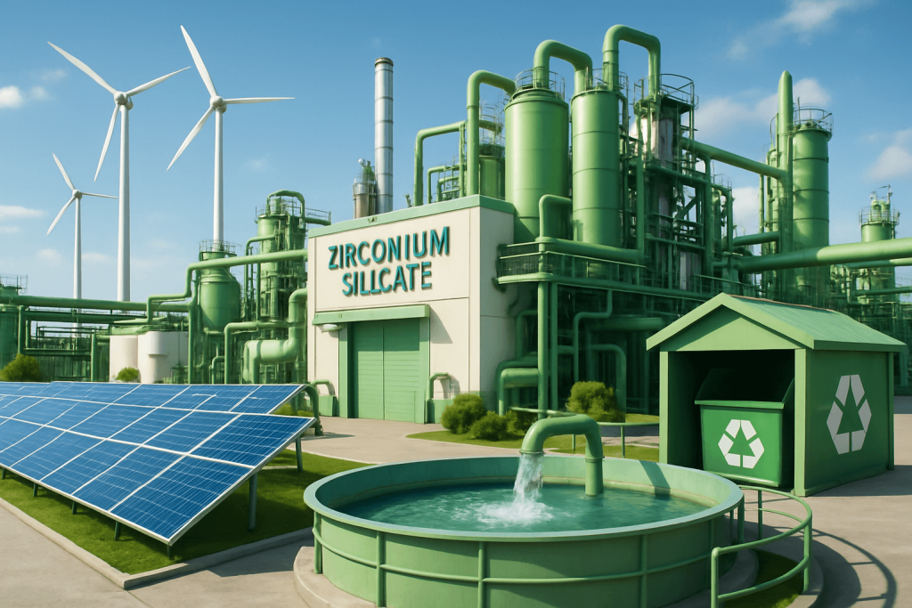 Sustainability in zirconium silicate production