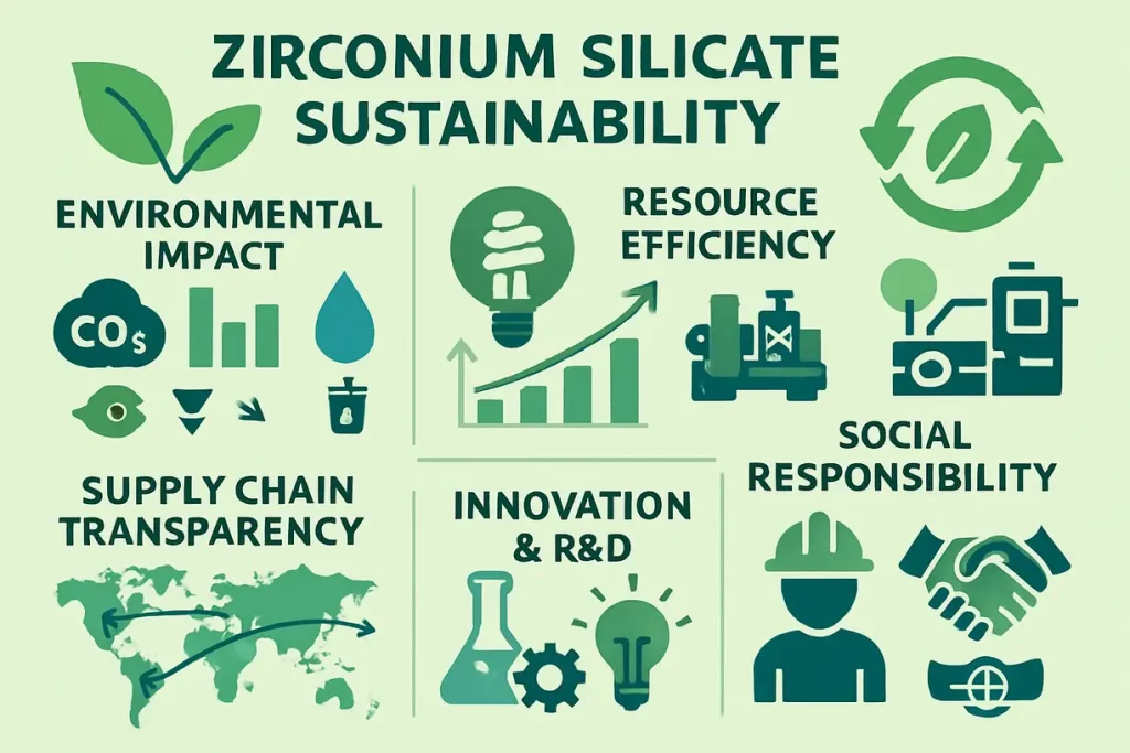 Sustainability metrics related to zirconium silicate