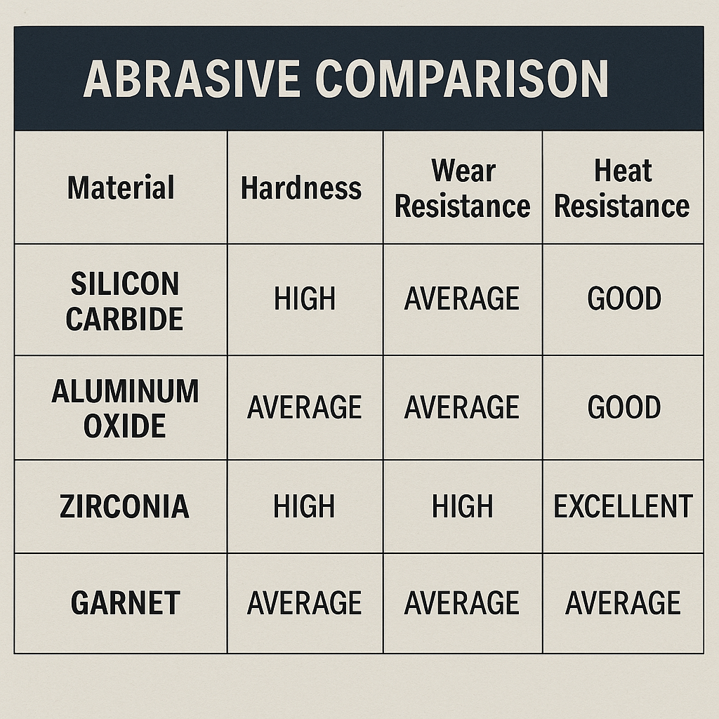 Comparison Table of Abrasives