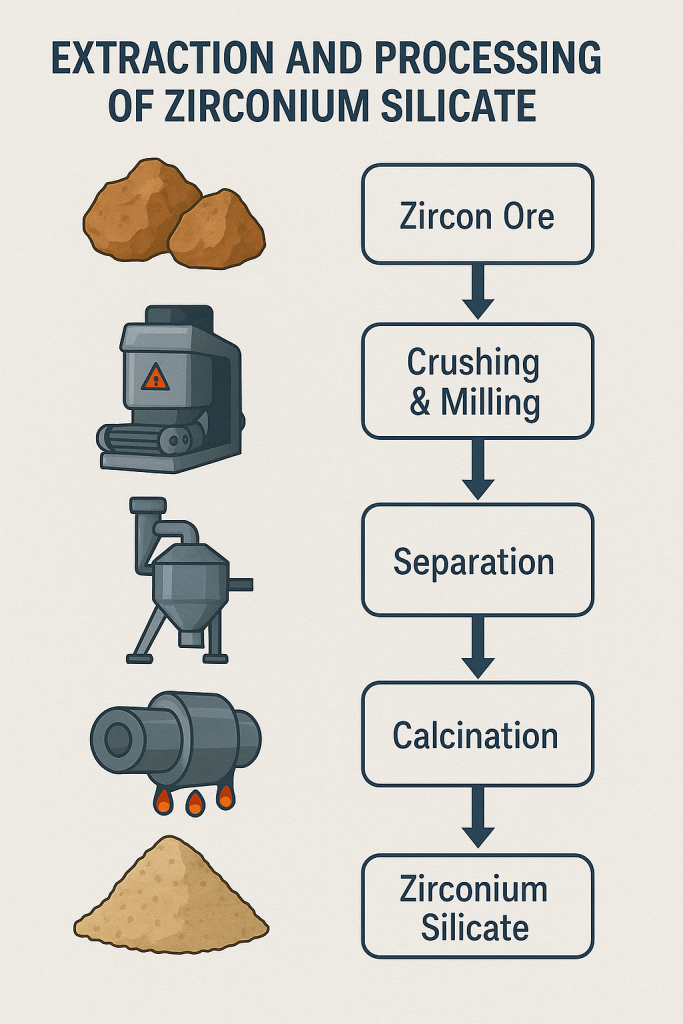 Extraction and Processing of Zirconium Silicate