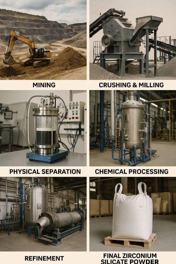 Processing of zirconium silicate minerals