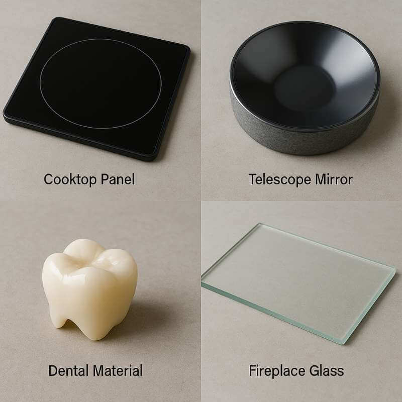 Various types of glass ceramics