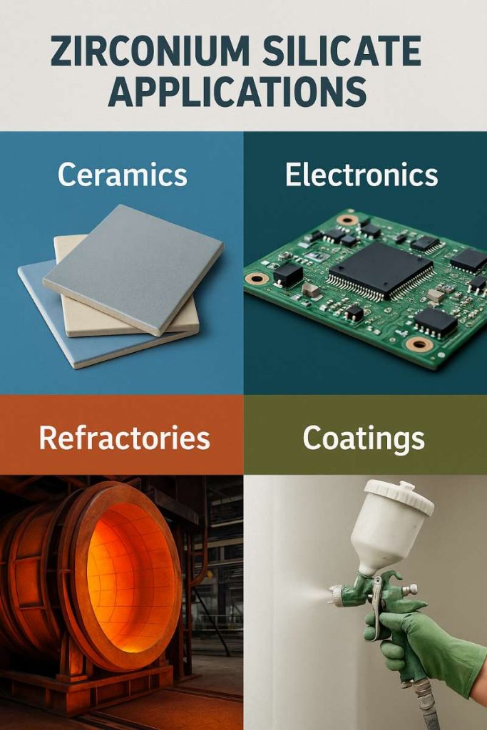 Zirconium silicate in sustainable materials