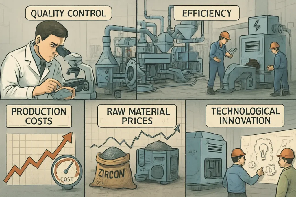 Image showing manufacturing challenges faced by zirconium silicate manufacturers