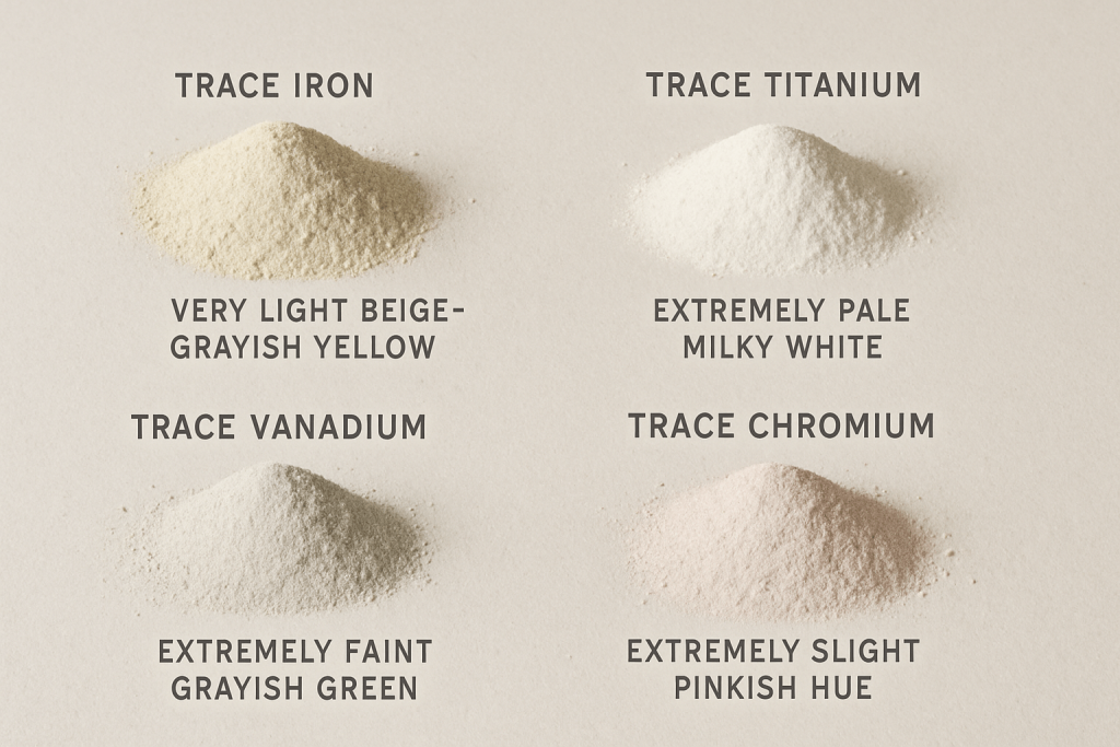 Different impurities in zirconium silicate impacting color
