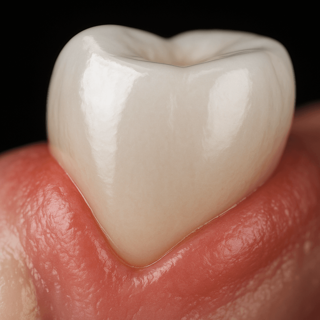 macro shot of a zirconia crown