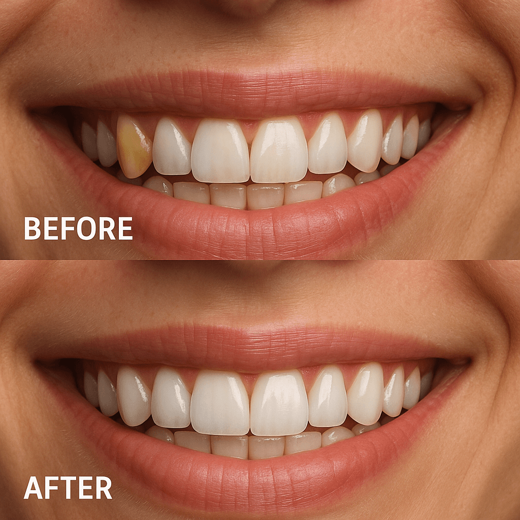 dental crown before and after comparison