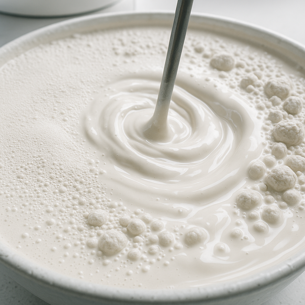 Technician analyzing ceramic glaze slurry